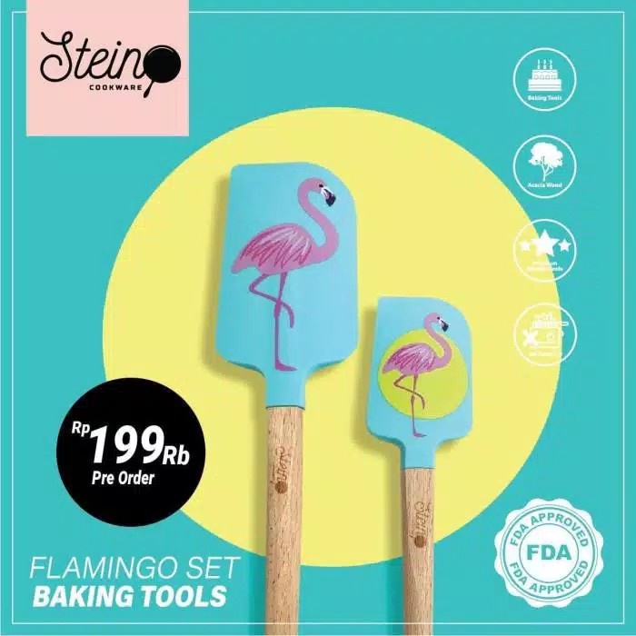 Stein Cookware Flamingo Set Baking Tools Spatula Tahan Panas ori