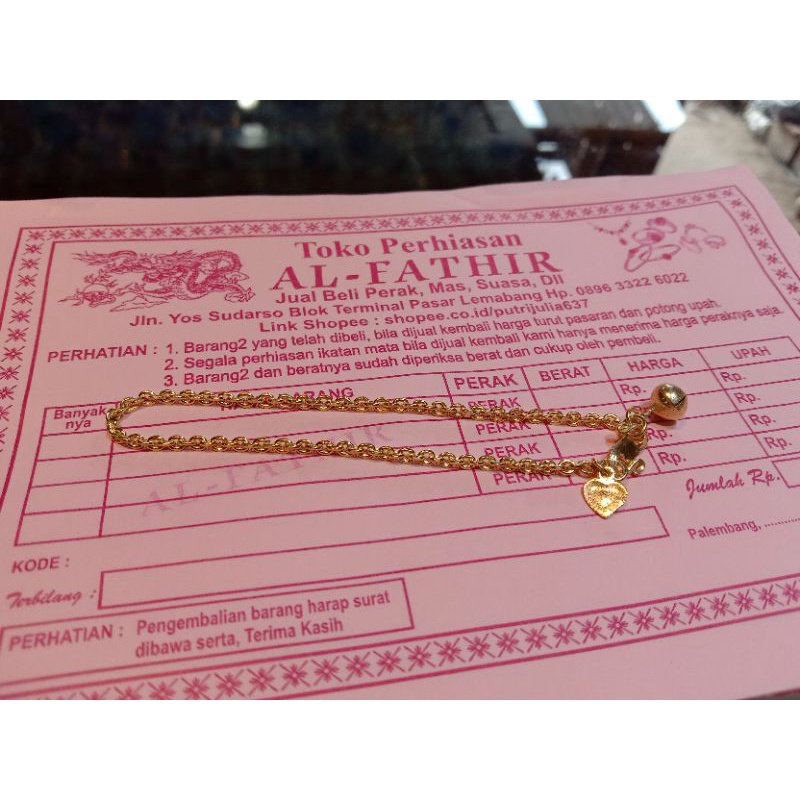 Gelang anak perak pengrajin tangan silver &amp; gold