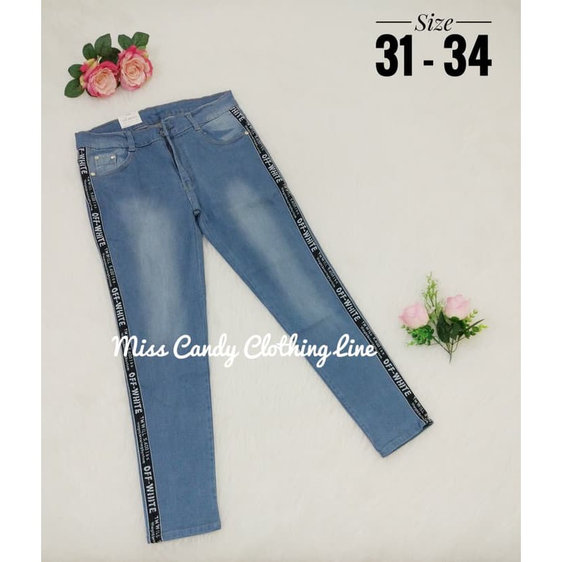 CELANA JEANS JUMBO OFF WHITE / CELANA JEANS JUMBO LIST OFF WHITE