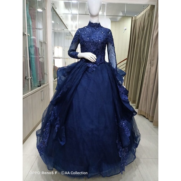 Gaun Pengantin Pesta pemberkatan/gaun import/ gaun Pernikahan Putih Elegant Bordir Renda/gaun import