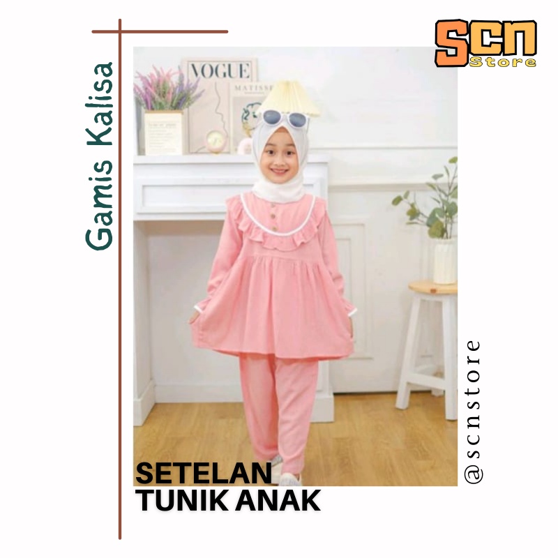 Gamis Tunik Anak 1-12 tahun KALISA // Setelan Tunik Anak // Setelan Gamis Anak