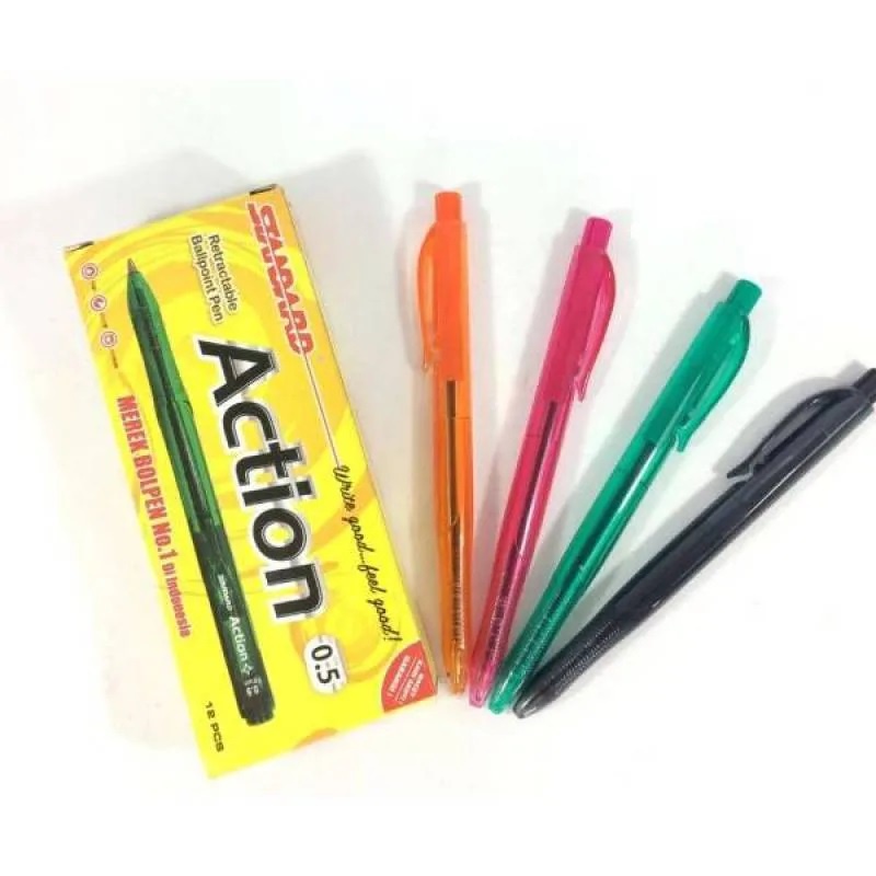 

Standard Pen Action Hitam [1 pak-12 biji]