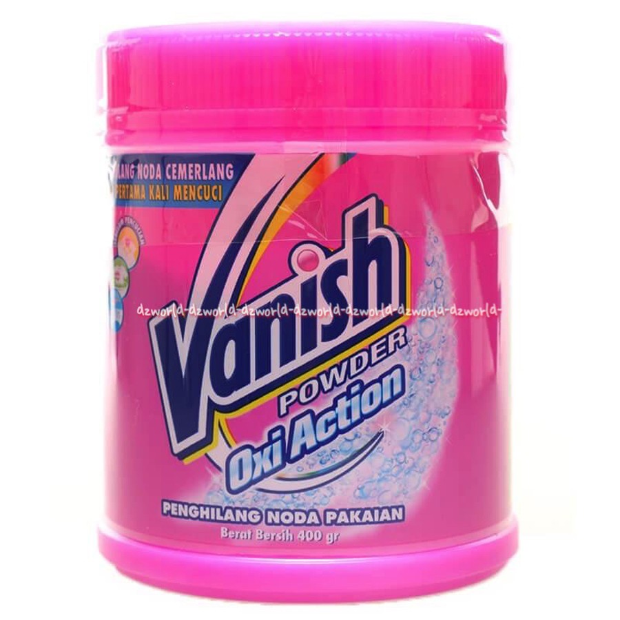 Vanish Oxi 400gr Action Multi Power Detergent Penghilang Noda Bubuk Tanpa Klorin Bersih Tanpa Dikucek Vanis Oxy Sabun Cuci Vanish Untuk Pakaian Putih Bewarna