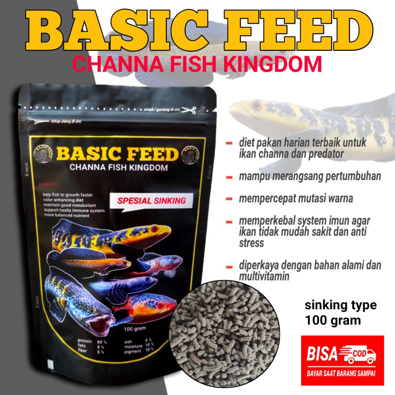 basic feed channa fish kingdom spesial sinking | pelet ikan channa yellow sentarum | channa barito |