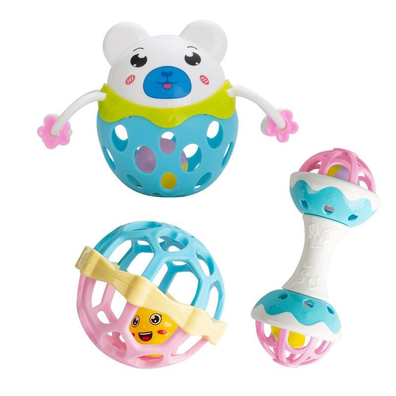 Rattle baby mainan kerincingan motorik sensorik bayi bentuk bola dan stick