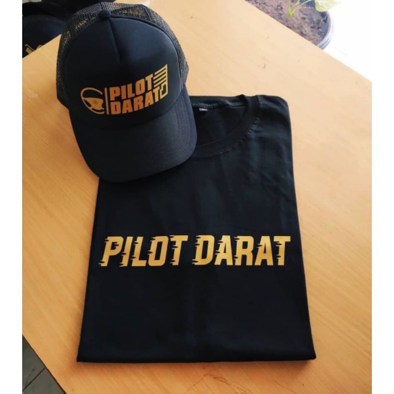 KAOS PILOT DARAT BONUS TOPI