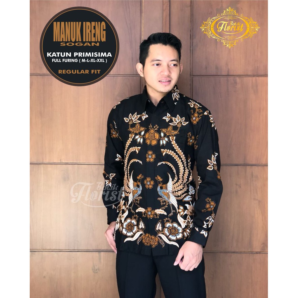 MANUK IRENG SOGAN Kemeja Batik Pria Full Furing Katun Sragenan