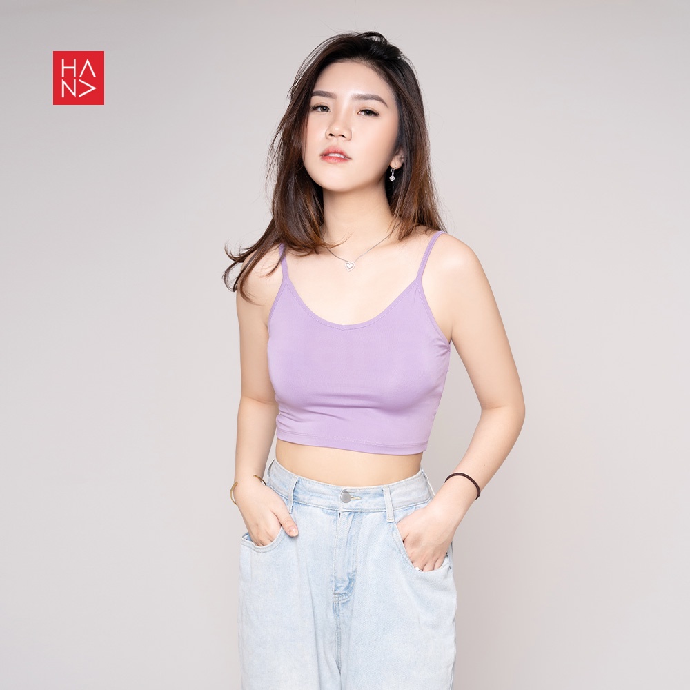 (COD) HanaFashion - Aurora Basic Tank Top Crop S - XL Wanita - TT035-Purple