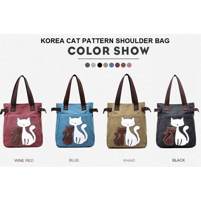 

Terlaris Tas kanvas pundak/Cat Pattern KJA038 Berkualitas