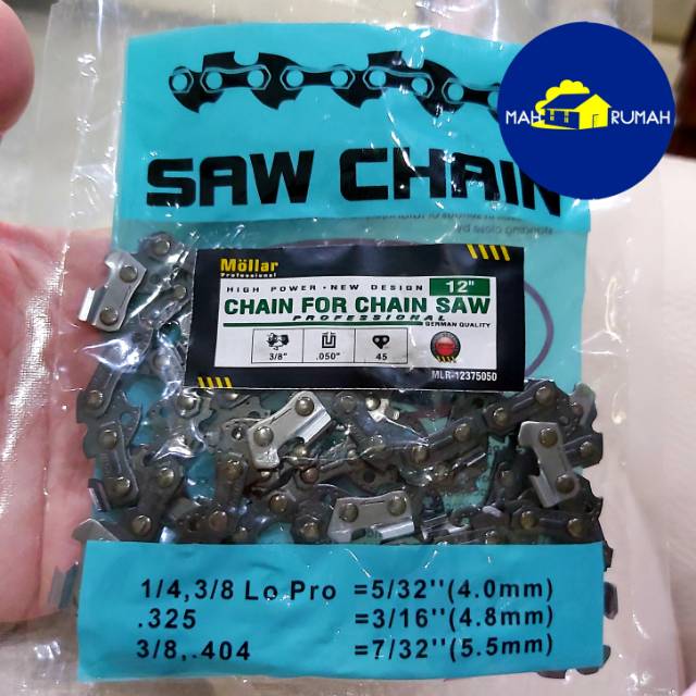 Rantai Chainsaw Chain Saw Senso Gergaji Adaptor Adapter Mini 12&quot; Sparepart - MOLLAR (bisa u/ XENON)