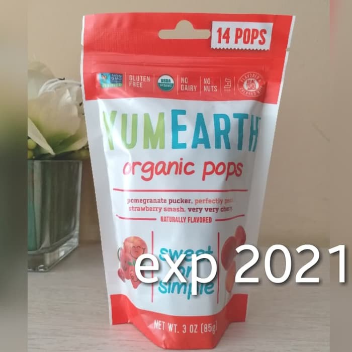 

YumEarth Organic Pops Permen Lolipop Organik Aneka Rasa Buah 14 Pops