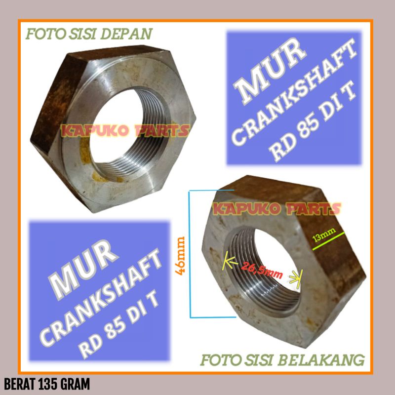 RD 85 MUR CRANKSHAFT UNTUK MESIN DIESEL KUBOTA 8.5 PK