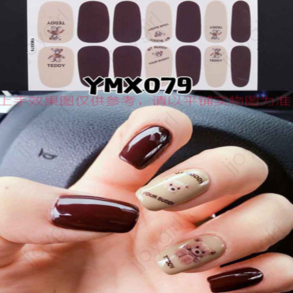 &lt;Jjoygirl&gt;YMX Nail Sticker Motif / Sticker Kuku / Stiker Kuku / Nail Stiker Glitter / Stripes Design