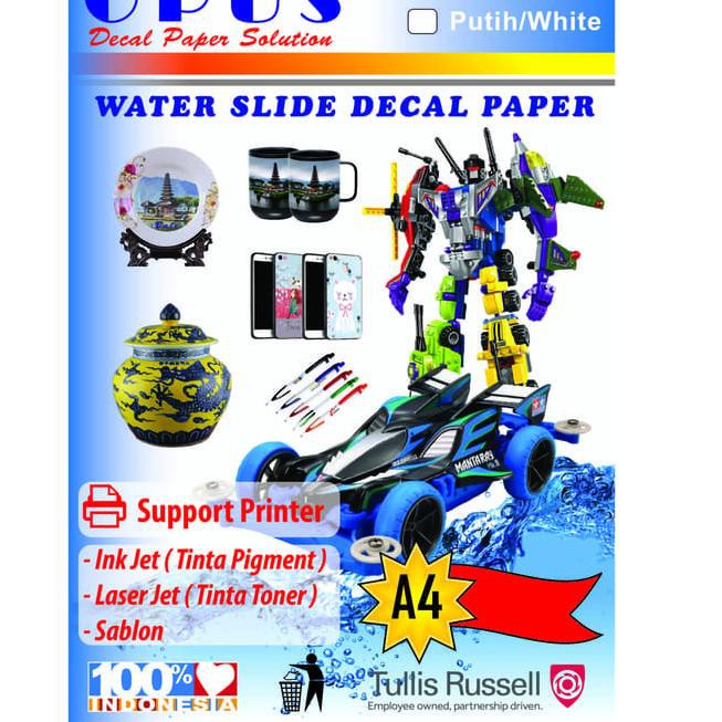 

È << Terlaris >> Kertas Decal Transparant uk A4 Isi 20 lmbr