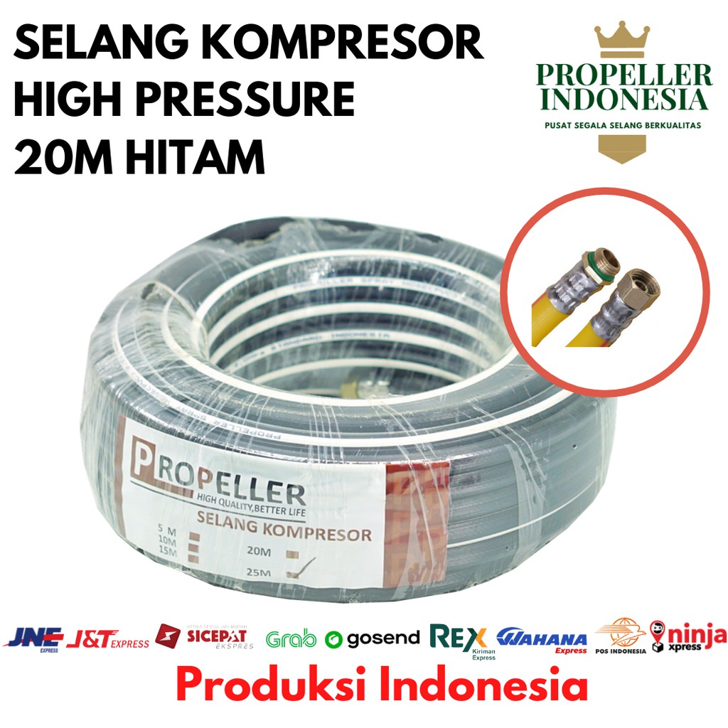 Selang Paket Kompresor Hitam 20M elang Kompresor Angin Selang Kompresor Air