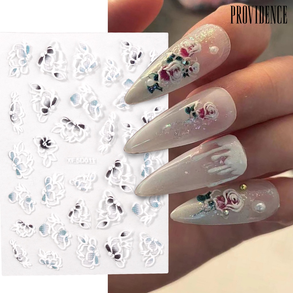 Providence Stiker Kuku 5D Motif Bunga Untuk Nail Art DIY