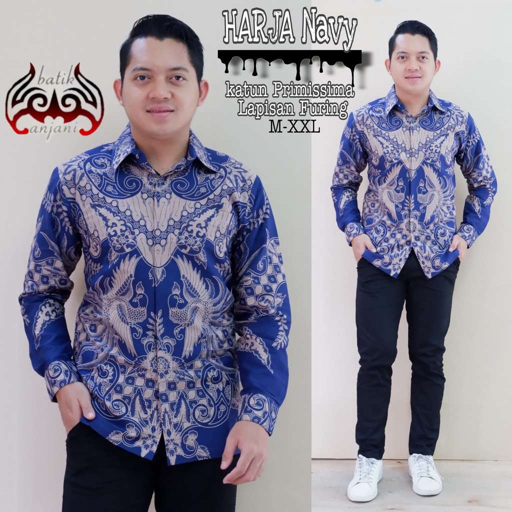 HARJA NAVY ANJANI KEMEJA BAJU BATIK PRIA SOLO LENGAN PANJANG FULL FURING KATUN HALUS ATASAN BATIK PREMIUM MODERN BAWARA ORANGE DANURARYA DAUN WARNA GANDEWA BLUE ELANG SIDARI GURDHO PARI NAKULA PARANG SKAR NAKULA SURYANA DARYATA HIJAU BATIK SOLO AMANAH