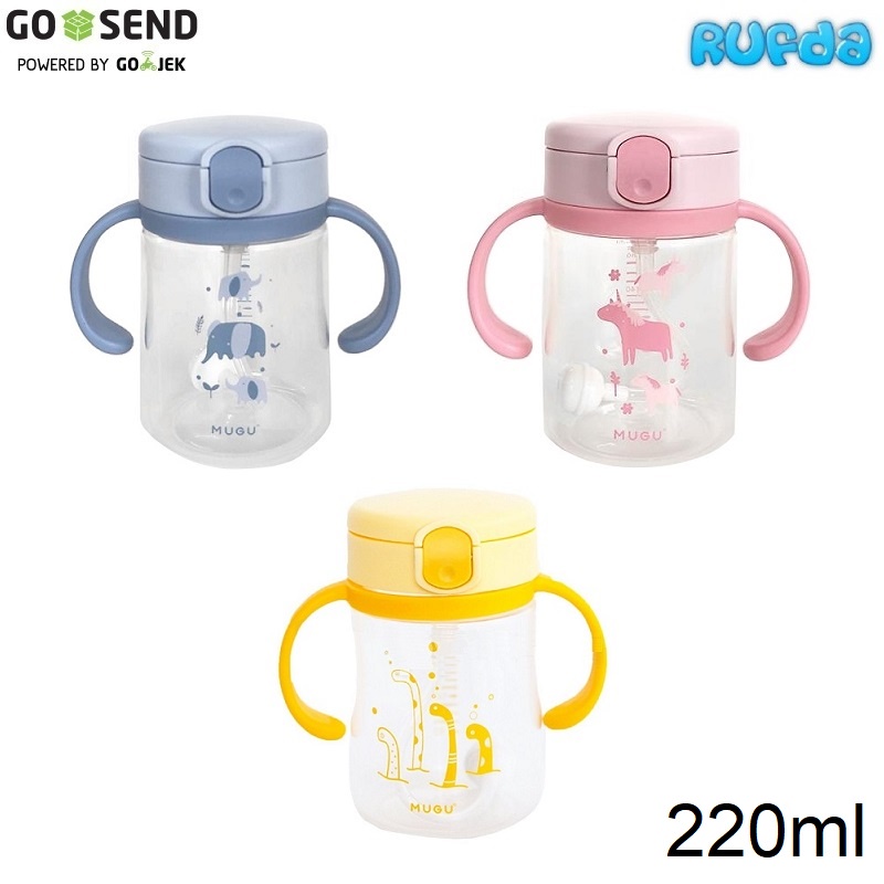 Mugu 220ml Training Bottle Weigthed Straw Cup Botol Sedotan Anak dengan Pemberat