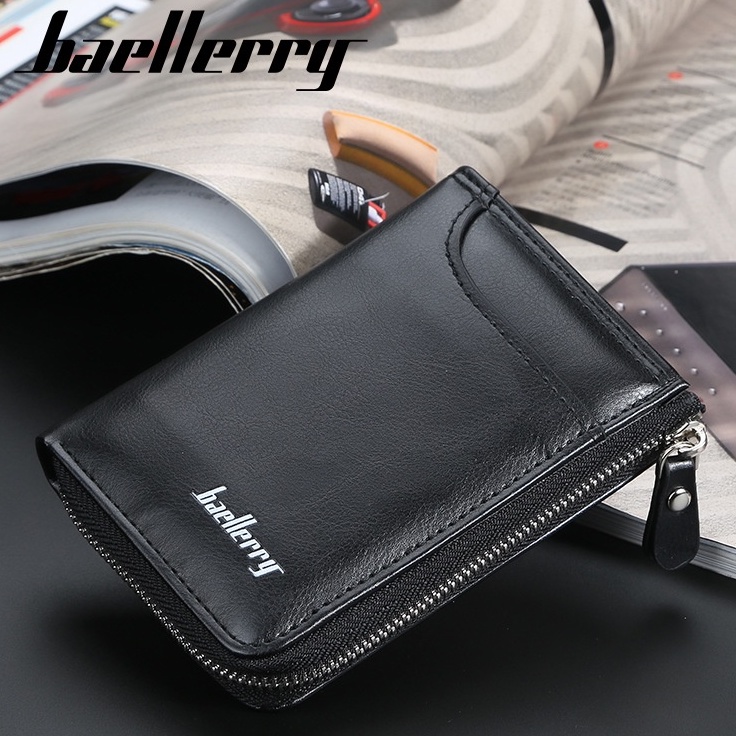 DOMPET LIPAT PRIA SLOT KUNCI KARTU UANG STNK MULTIFUNGSI BAELLERRY ORIGINAL KULIT HITAM WA471B5 LEADS IMPORT KEREN COWOK MURAH PREMIUM BATAM KEKINIAN LAKI SIMPLE