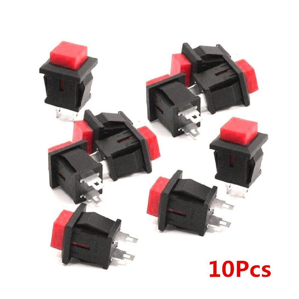 [Elegan] Saklar Tombol 2pin Tahan Lama Red Square SPST 125VAC 1A Push Button