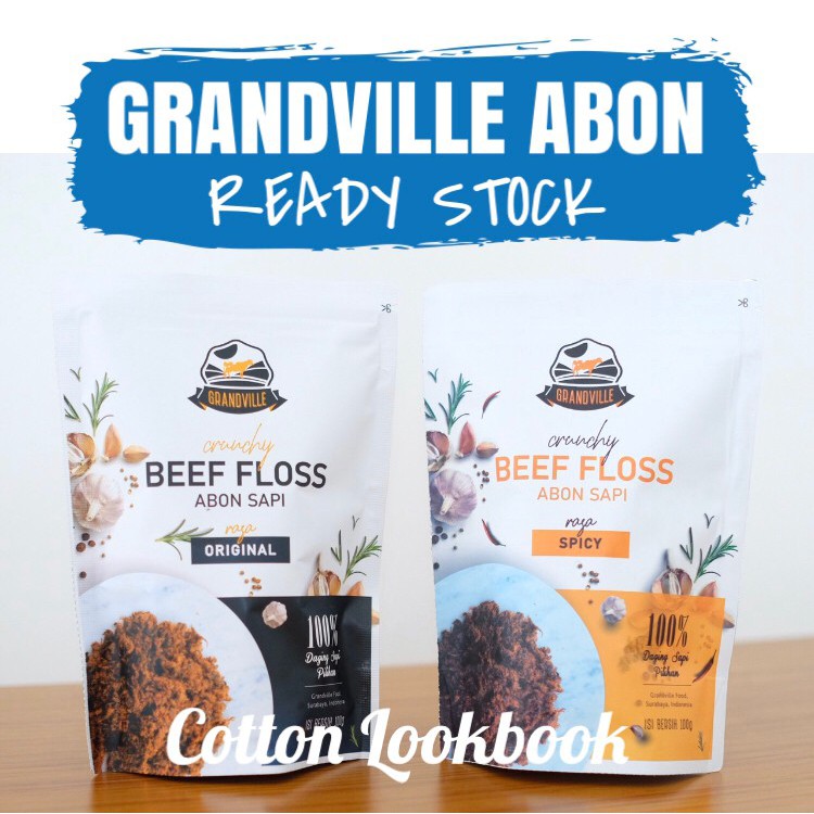 GRANDVILLE ABON SAPI &amp; AYAM 100gram / Bumboo Abon Sapi &amp; Ayam 100gram / Abon Anak Bayi Grand Ville Beef floss / Chicken floss / Bumboo Kaldu Jamur Ayam Sapi dan Keju bubuk