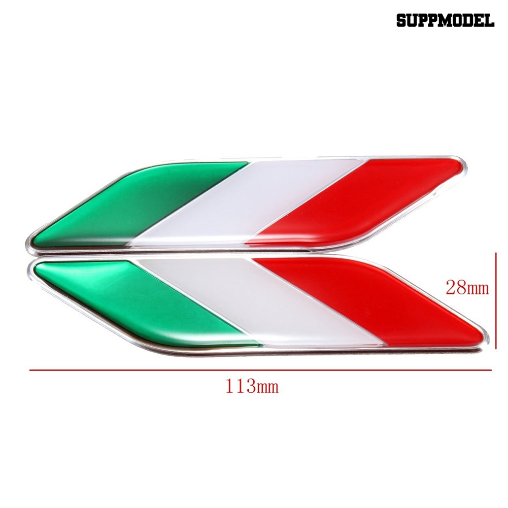 Car 2Pcs Stiker Emblem Bendera Italia 3D Anti Air Untuk Dekorasi Mobil