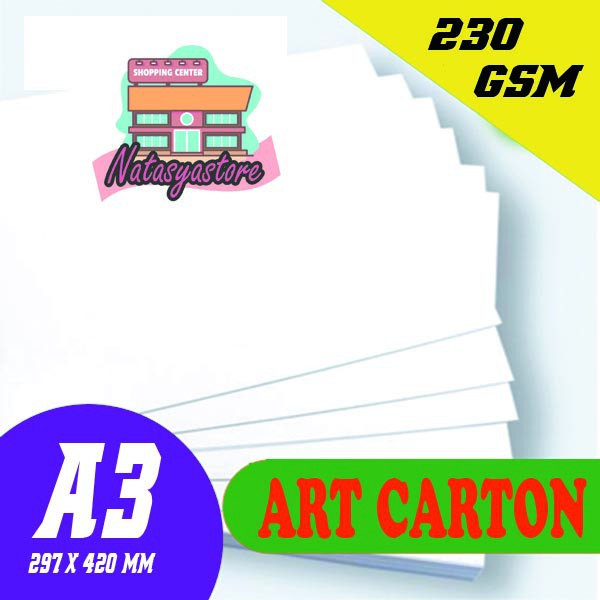 

Art Carton Glossy 230g A3 | Kertas Art Paper Karton