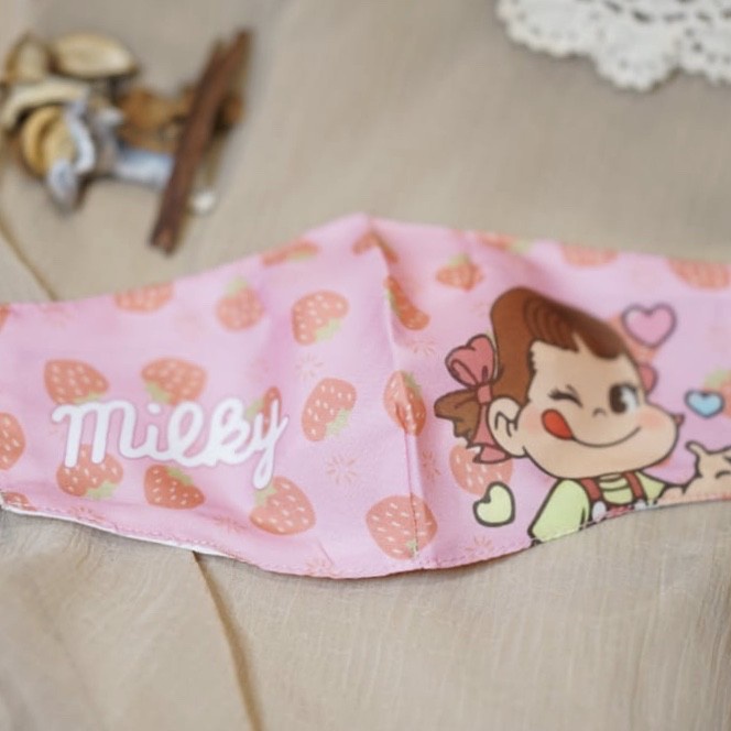 N602 Masker Kain Pekochan Peko Chan Milky Holika Holika - Pink Headloop Nunu0Mu