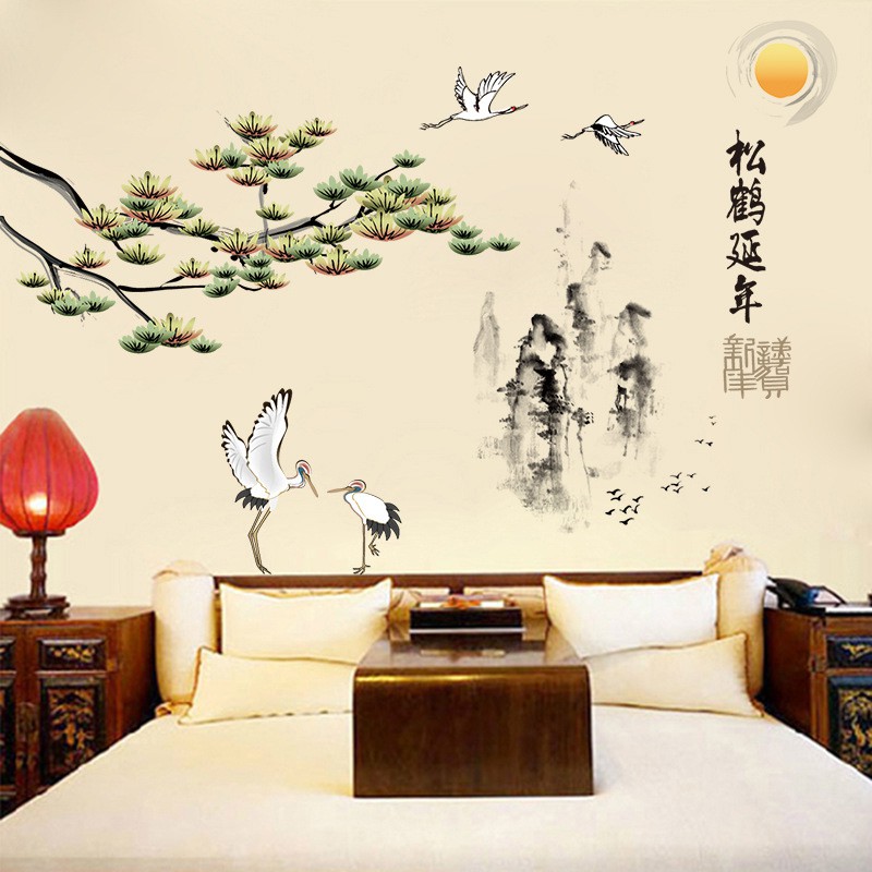 RELIZA WALL STICKER SAKURA HIJAU CHINESE ANGSA POHON RANTING HIJAU GREEN XL8235 STIKER DINDING