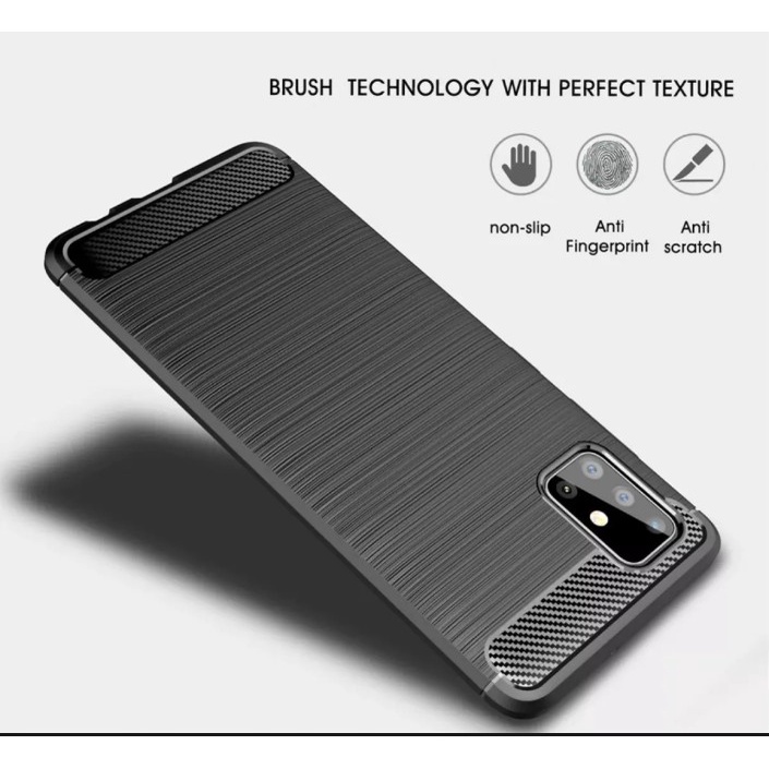 CASE CARBON SAMSUNG A71 casing hp silikon softcase case premium carbon cover