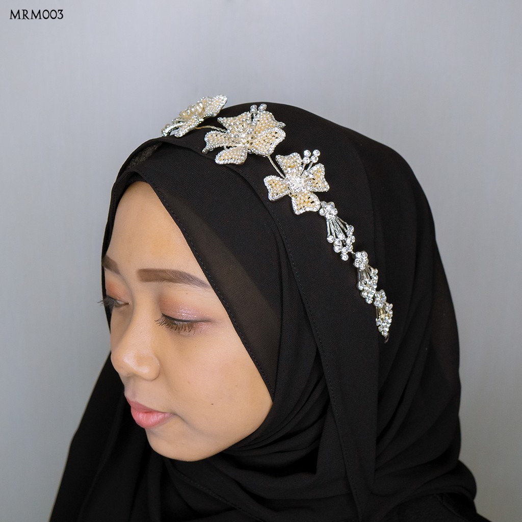[PRODUK TERLARIS] HAIRPIECE HIJAB TIARA BRIDE ACCESSORIES PARTY MRM003