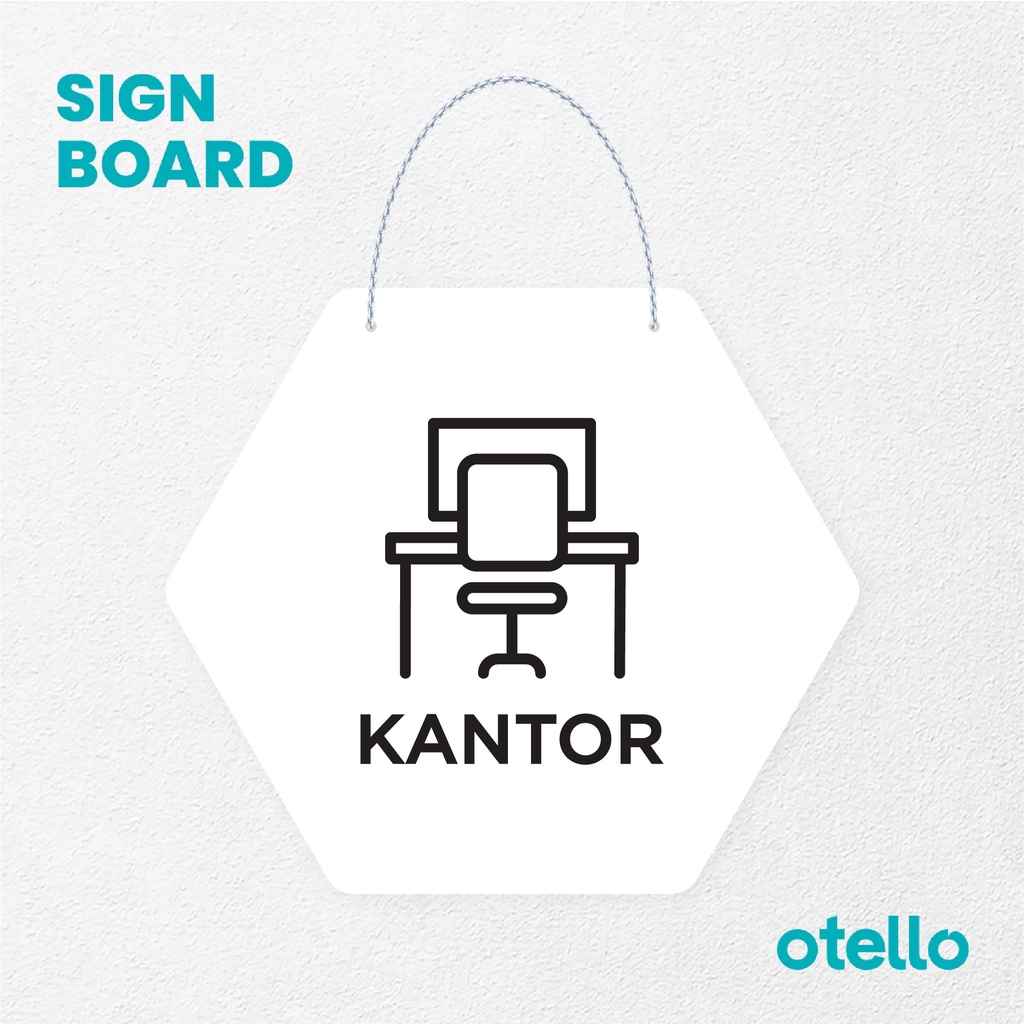 Otello Signage Kantor Signage Board Acrylic Papan Gantung Label Akrilik Rantai Petunjuk Toko Modern Minimalist Kafe Restoran Kantor Gedung Cafe