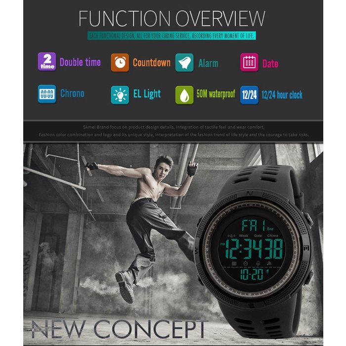 Jam Tangan Pria Anti Air Original Digital Sport New Concept Jam Tangan Led Digital Watch Pria Fashion Sport Keren Souvenir Import modis elegan korea japan jepang mode model style JAM TANGAN LED SPORT DIGITAL FASHION PRIA JAM TANGAN MURAH IMPORT LED