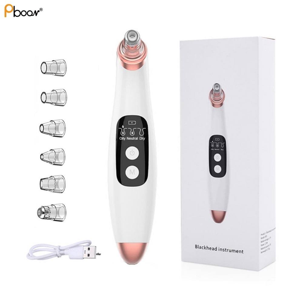 Bisa COD Vacuum Suction Komedo Wajah Skin Face Care Blackhead Pore Cleaner 6 Heads - Pboon B01