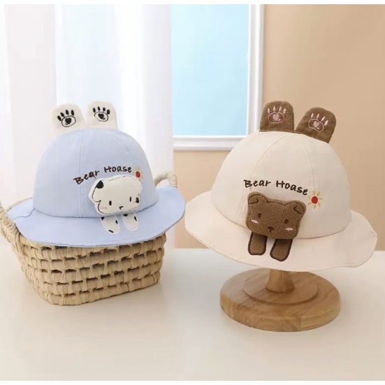 Bucket Bear Hoase 1-4 Tahun Topi Anak Bayi Boneka Unisex Model Boneka Puppy Tiger Rabbit Motif 3D Lucu CBKS VC