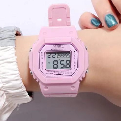 ☀ INDOLAND ☀ JT031 Jam Tangan Wanita Fashion Korea Style Digital Sport Student Digital Watch