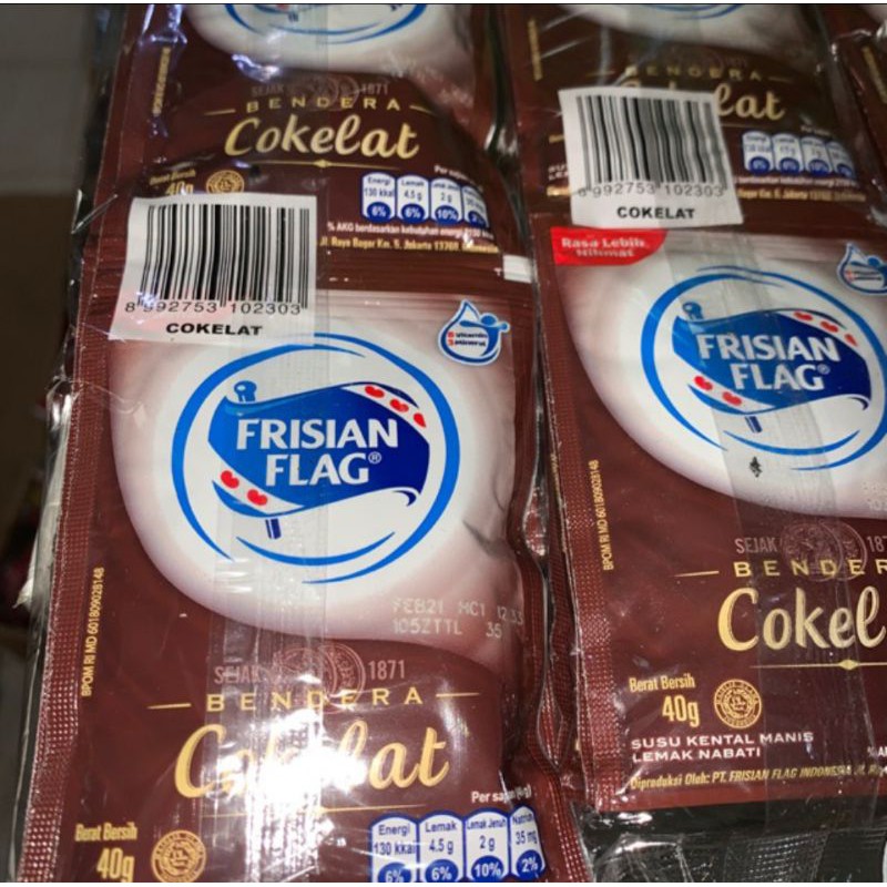 

Susu Bendera Sachet Frisian Flag - Susu Kental Manis Rasa Coklat