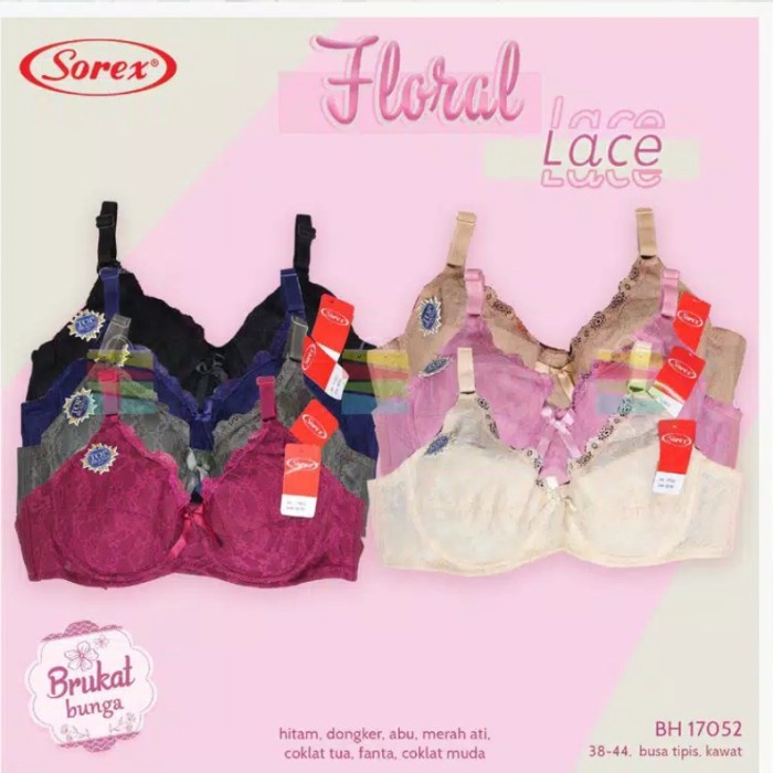 GRATIS ONGKIR BRA SOREX 17052 BH KAWAT JUMBO BUSA TIPIS KAIT 3 FULL CUP COMFORT ORI