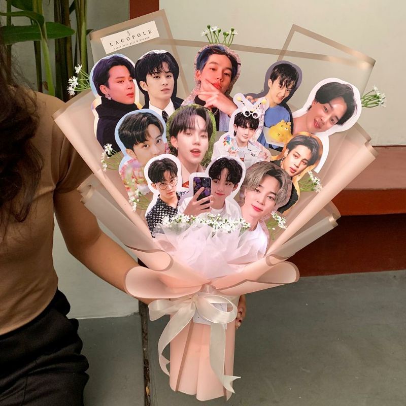 Bouquet Bucket Idol Korea Kpop Foto Custome - Fake Flower/Bunga Artifical [Baca Deskripsi] | Bucket 