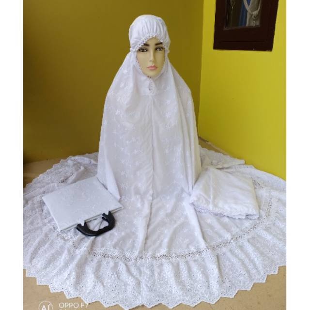 MUKENA DEWASA KATUN PARIS RENDA REMPEL / MUKENA BORDIR PREMIUM