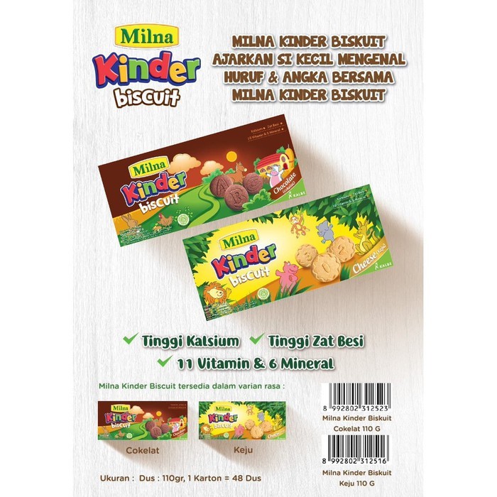 Milna  Kinder Biscuit  isi  110gr untuk usia 1-5 tahun