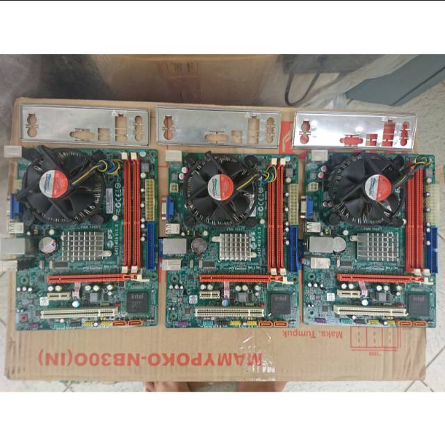 Mobo ecs g41T-m16v plus prosesor core2duo e7500 lengkap dengan hsf