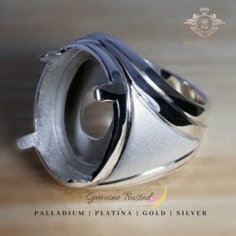 Cincin Pria Perak 950/925 Asli Kosongan – Custom Kantoran Ikat Batu Akik / Permata | Model Elegan Pr