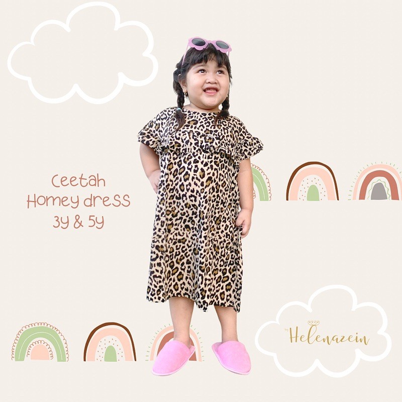 daster anak homey dress tutul macan 3th 5th