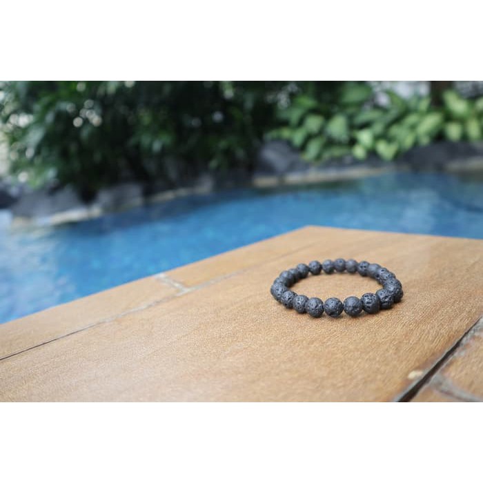 supplier GELANG BATU lava stone elastis asli natural alam essential oil