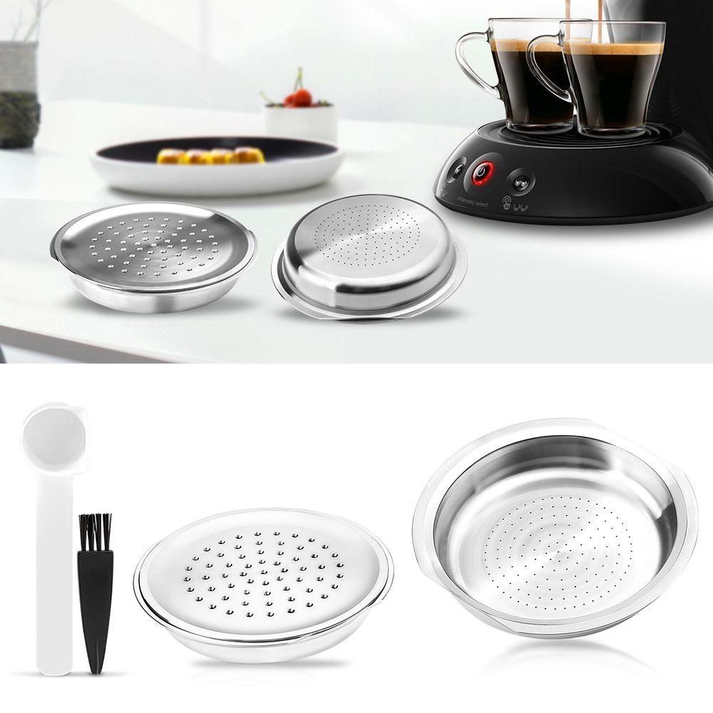 Solighter Coffee Capsule Home Espresso Sendok Kopi Brush Reusable Pods