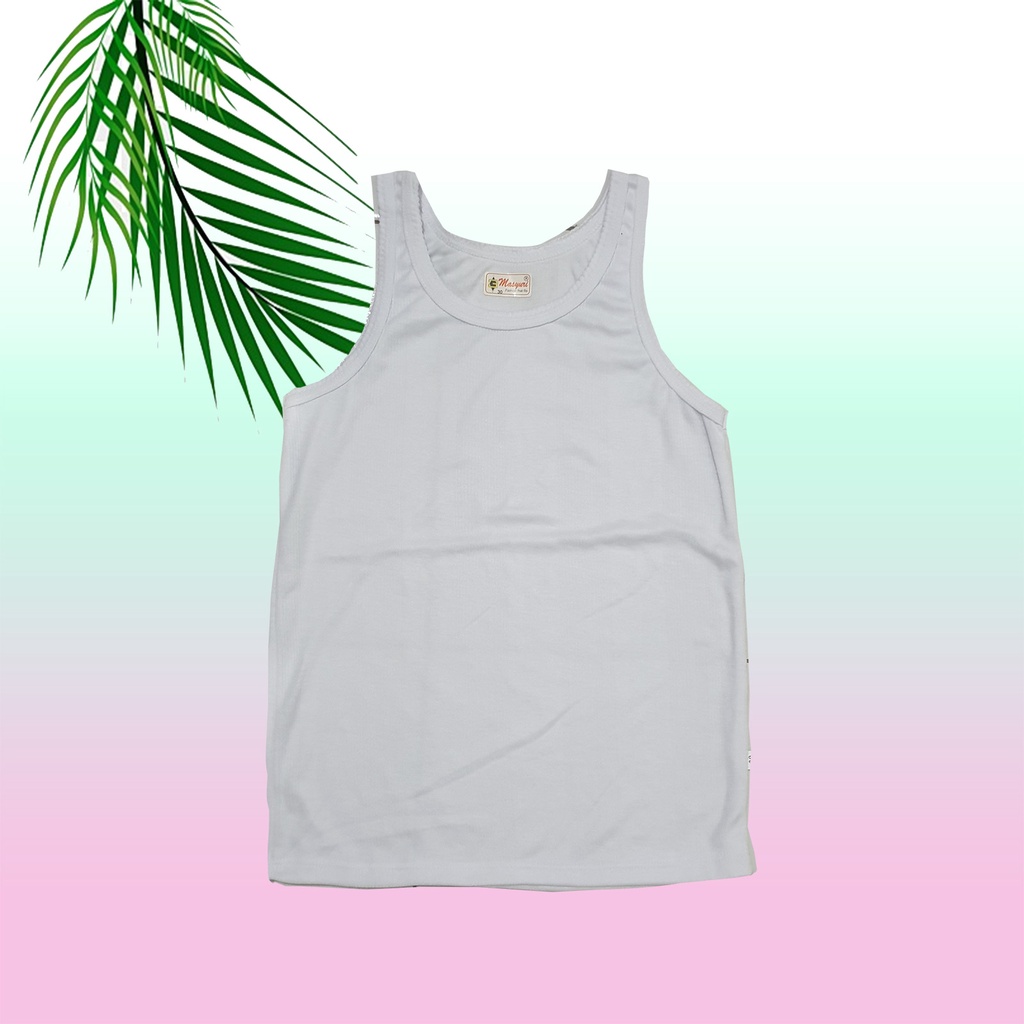 Singlet Anak Kaos Premium Putih Polos Salur / Kutang Bayi Kaos Dalam Bayi Newborn Murah / Singlet Premium Stretch / Singlet Anak Unisex