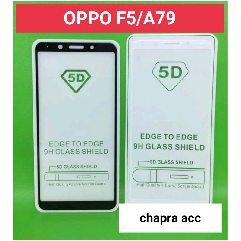 tempered glass full lapis hitam type hp Oppo F5