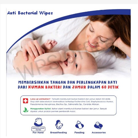 Baby Safe Anti Bcterial &amp; Non Alkohol Wipes Tisu Basah Pembersih Bayi