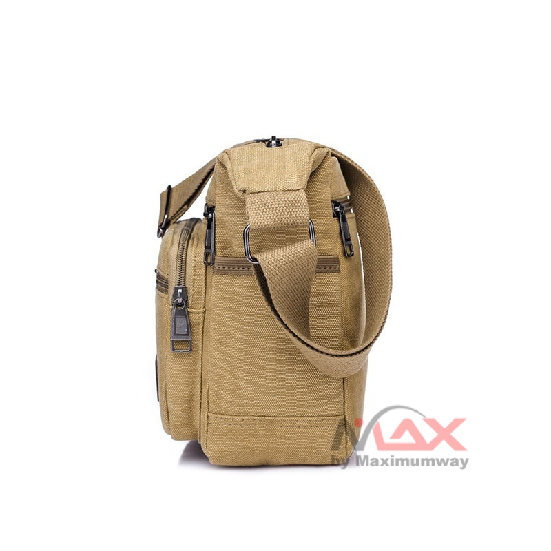 PuAnti Tas Selempang Bahan Kanvas Santai Import Kualitas Korea Mode Fashion Tas bahu Messenger Bag tas kuliah santai jalan jalan sekolah Mahasiswa SMU SD remaja gaya muda bagus berkualitas New Fashion Retro Casual Shoulder Bag Canvas Outdoor Simple